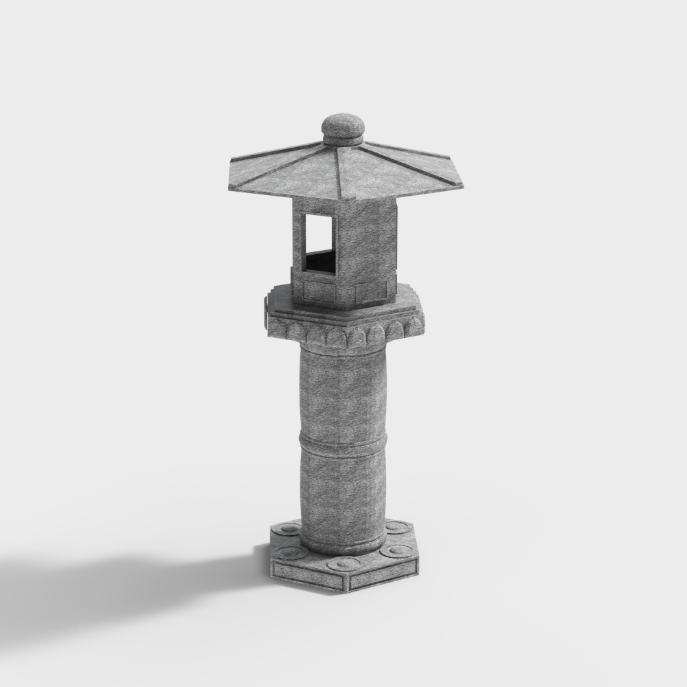 New Chinese style courtyard stone pillar lamp landscape