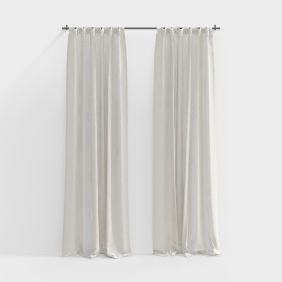Elegant Sheer Curtain 3D model
