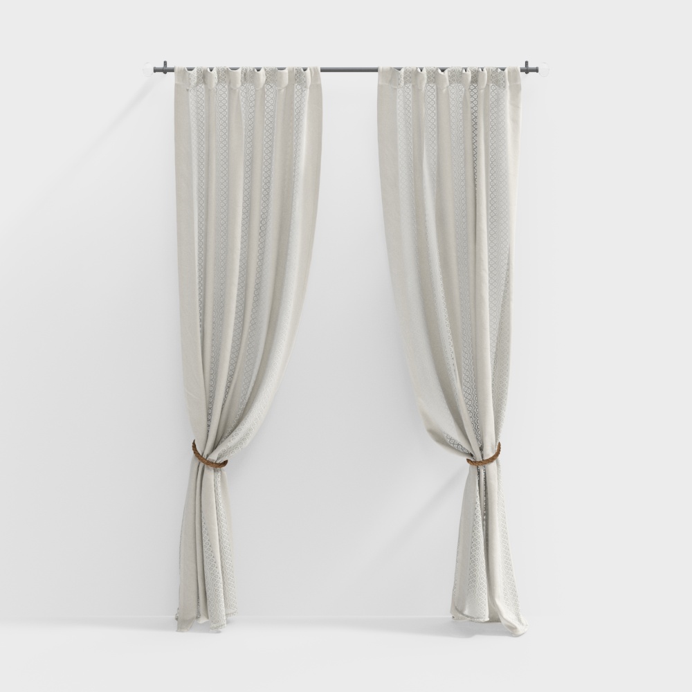 Modern bedroom fabric curtains