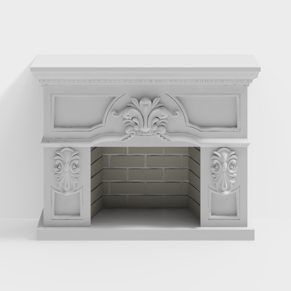 เตาผิงแกะสลักแบบวิลล่ายุโรปแบบง่าย