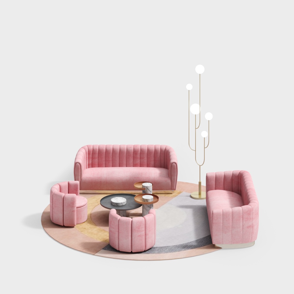 Nordic jewelry shop sofa coffee table combination