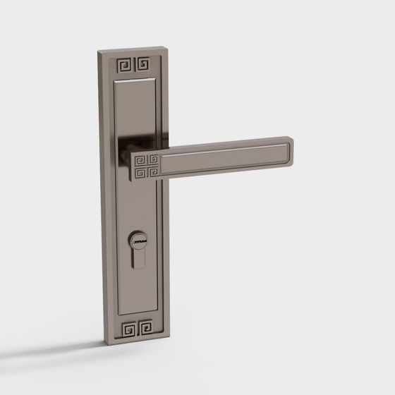 Elegant Low-Poly Door Handle 3D model