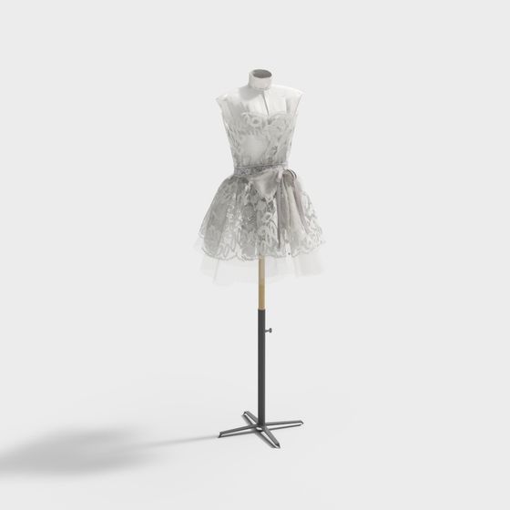 Elegant Low-Poly 3D Model Dress Form