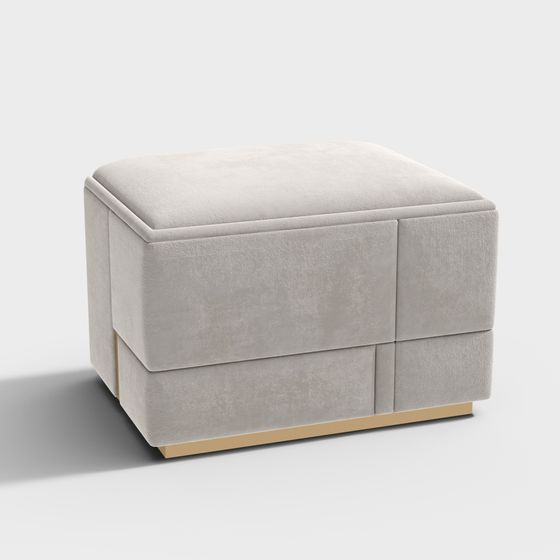 Chic Low-Polygon Storage Stool 3D model for Modern Spaces