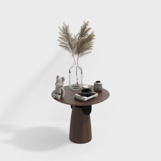 Warm Minimalist Side Table 3D model