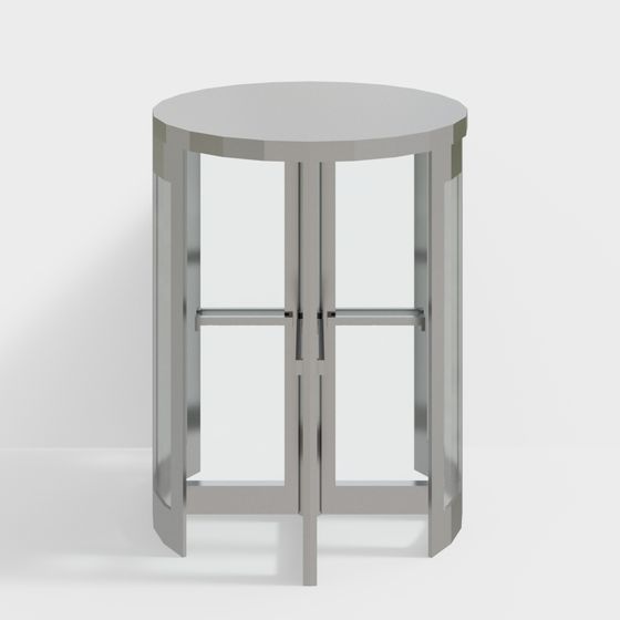 Stylish Glass Round Table 3D model