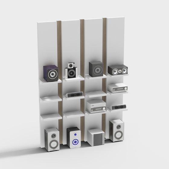 Low Poly Audio Rack 3D model