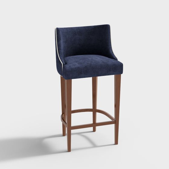 Elegant Low-Poly Bar Stool 3D model