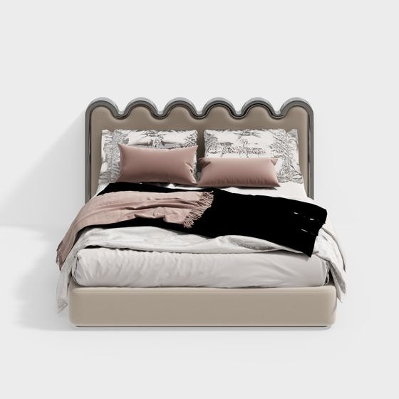 Cute Style Children's Bedroom Bed in Beige