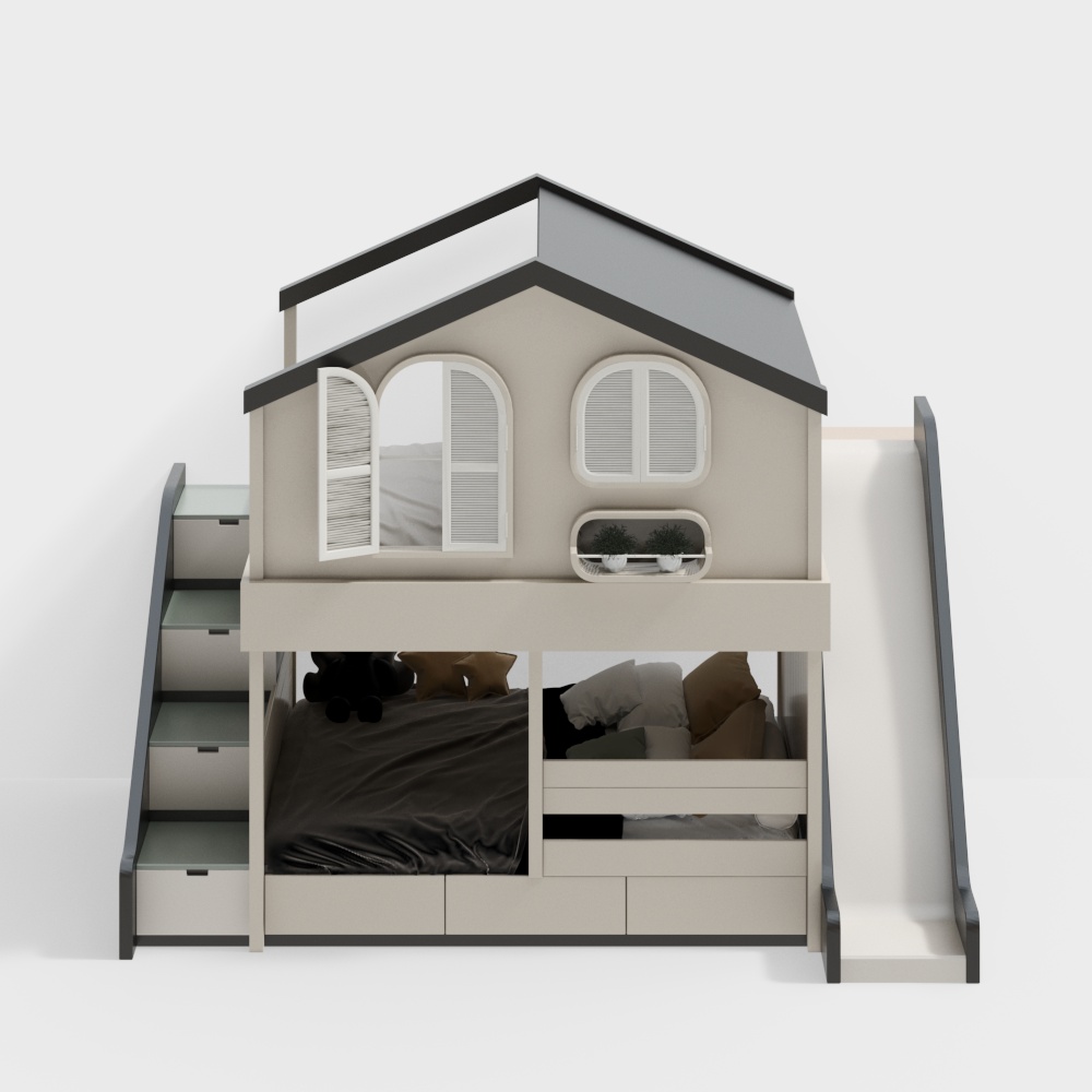 Cute wind bedroom children's bed