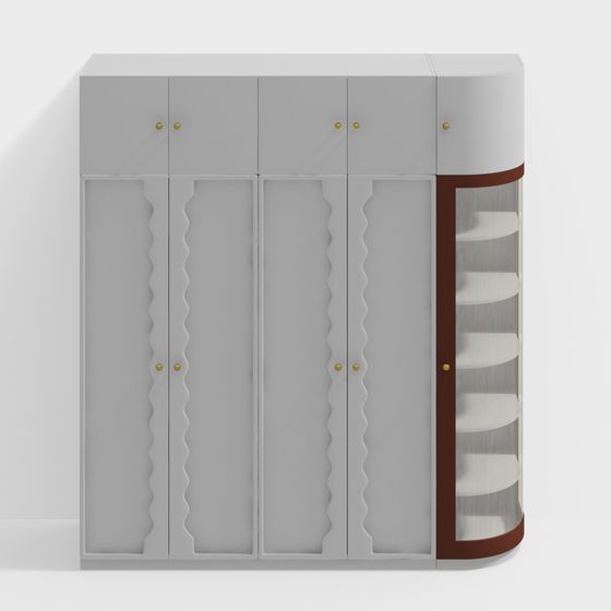 Wave Wardrobe 3D model - Unique Modern Design
