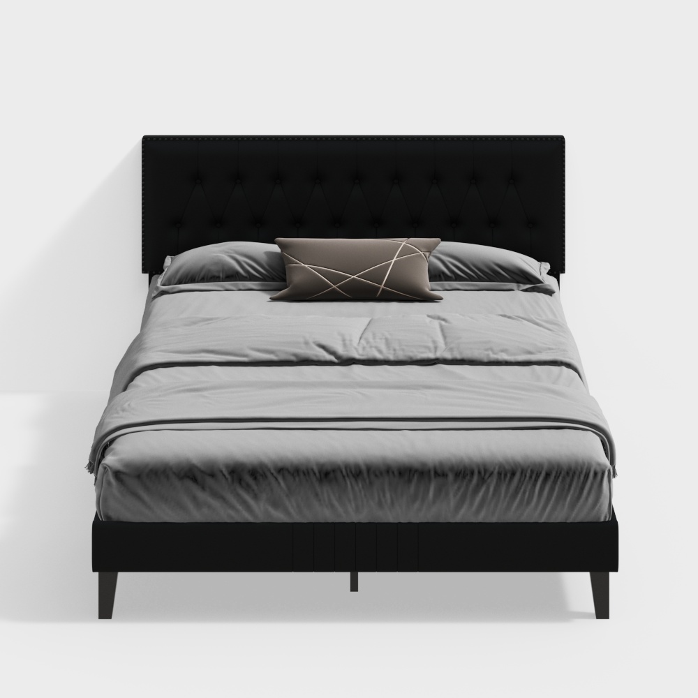 American bedroom with double bed