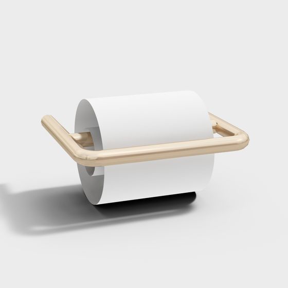 Elegant Gold Tissue Holder 3D Model