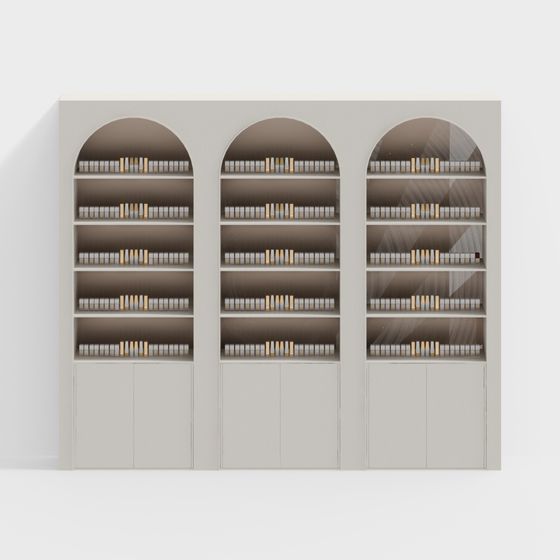 Elegant Library Bookshelf 3D model