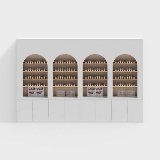 Arc Display Cabinet 3D model for Modern Interiors