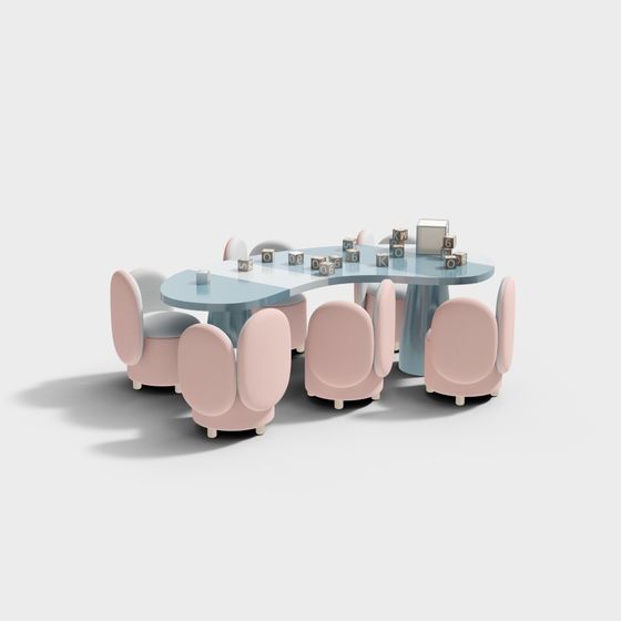 Colorful Meeting Table 3D model