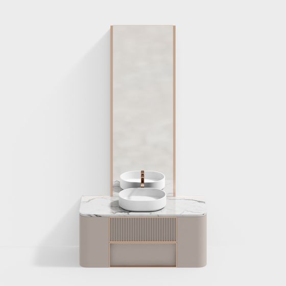 Modern Minimalist Bathroom Cabinet 3D model