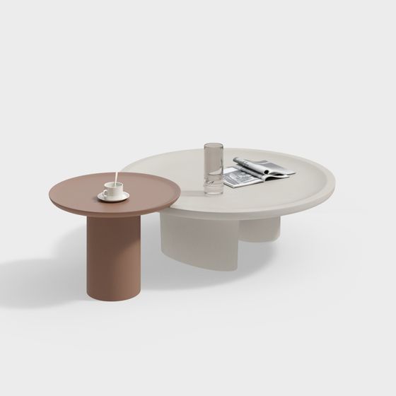 Stylish Round Table Set 3D model