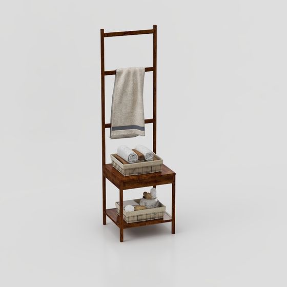 Elegant Low-Poly Bathroom Shelf 3D model