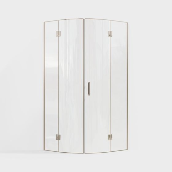 Curved Glass Shower Cabin 3D model