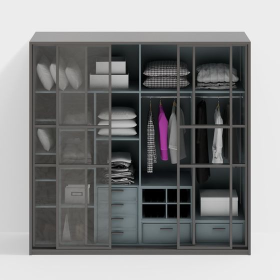 Minimalist Wardrobe 3D model for Modern Homes