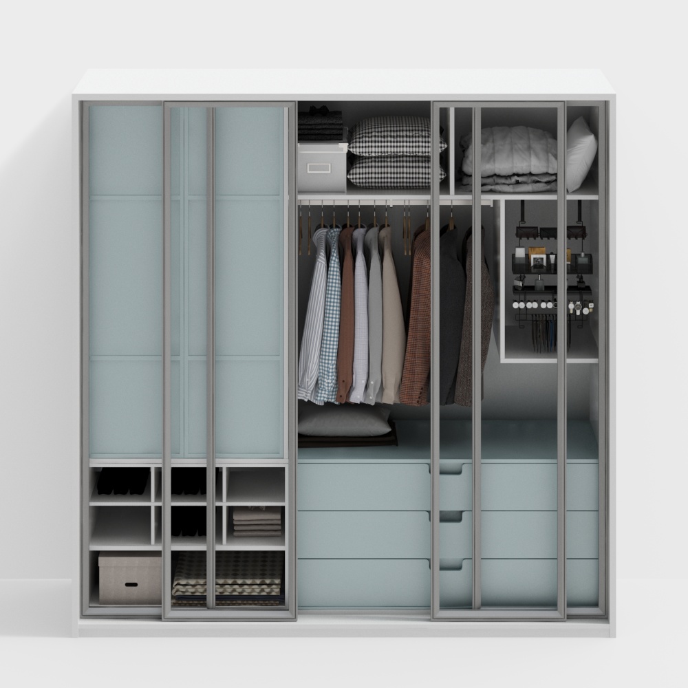 Nordic bedroom wardrobe combination