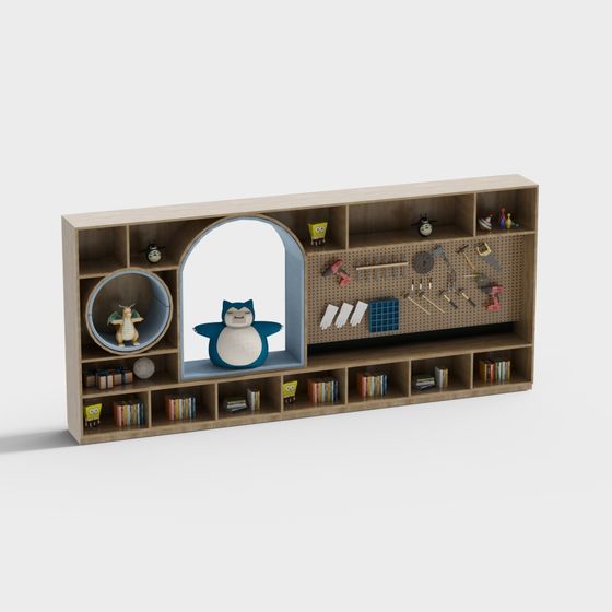 Unique DIY Workshop 3D model in Low Poly Style