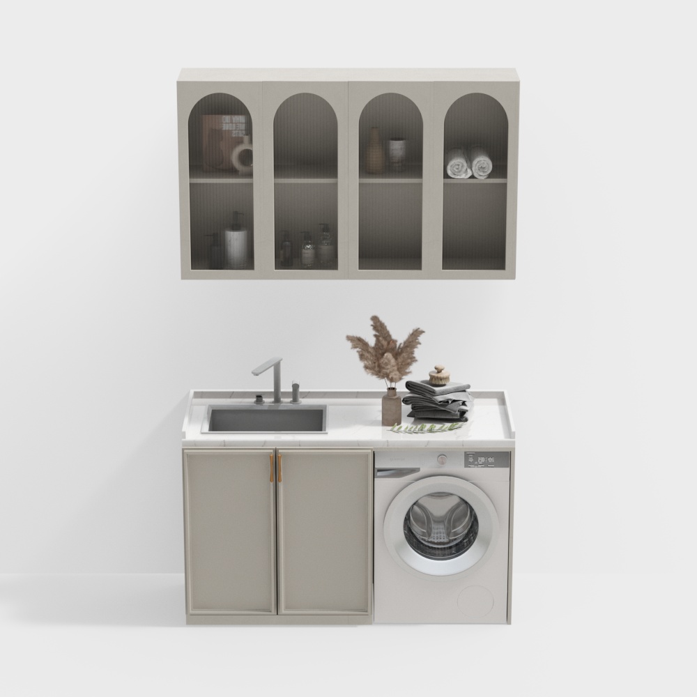 Modern Balcony Washing Machine Cabinet