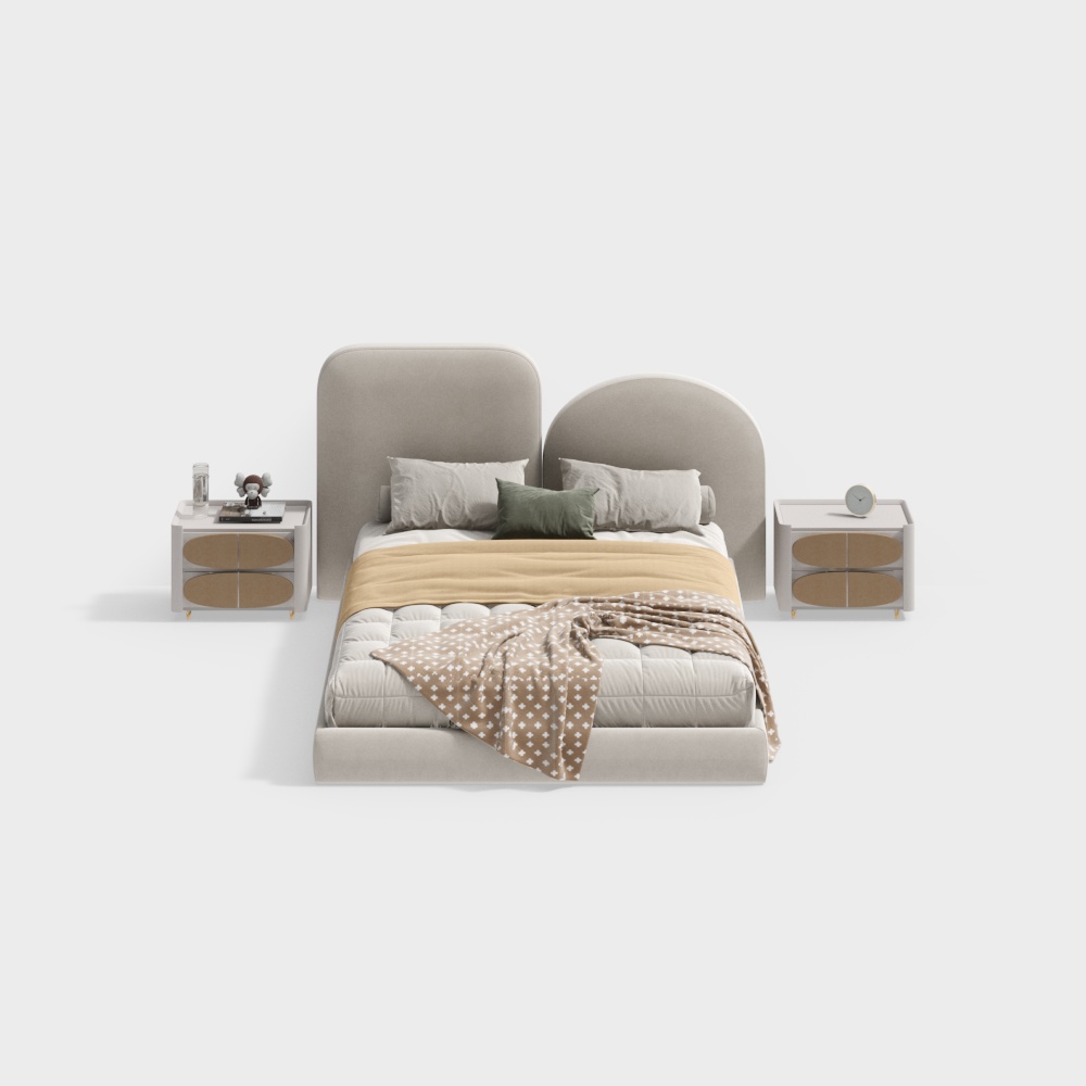 Camera da Letto Letto Matrimoniale Stile Crema