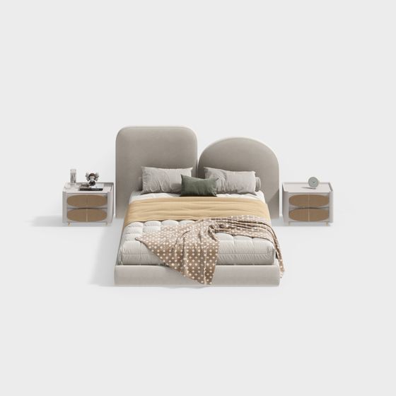 Camera da Letto Letto Matrimoniale Stile Crema