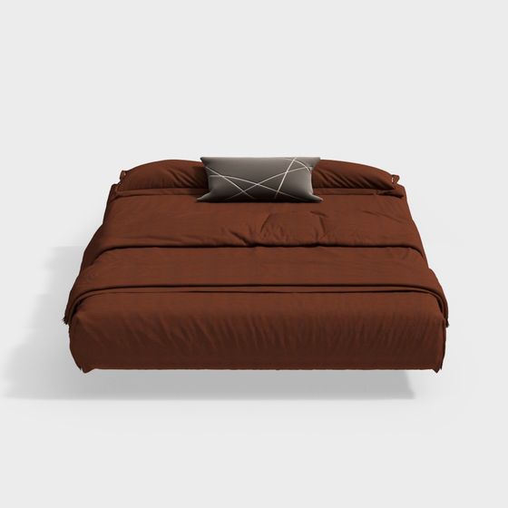 Elegant Low-Poly Bed 3D model for Modern Interiors