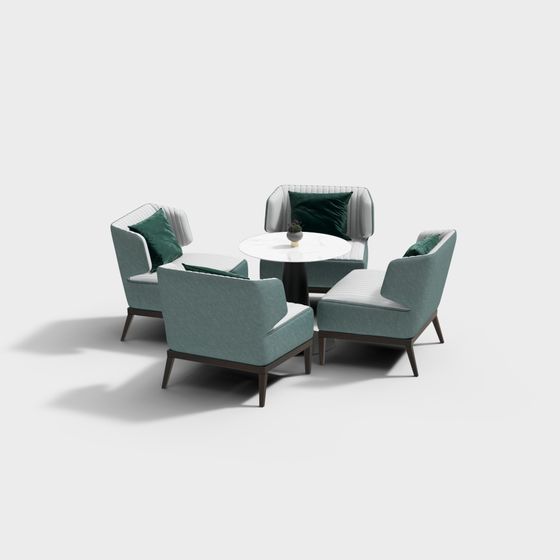Stylish Green Sofa Set 3D model for Relaxed Spaces