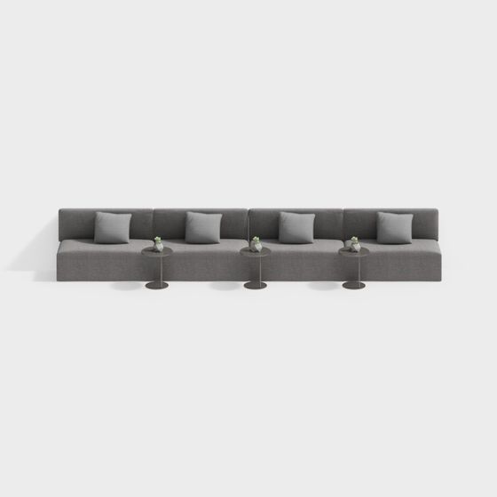 Stylish Gray Sofa 3D model for Modern Interiors