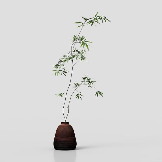 Bamboo Branch Vase 3D model