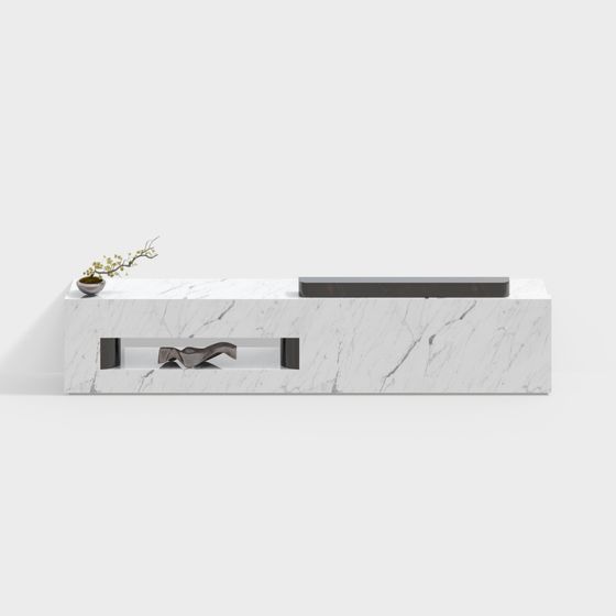Minimalist Marble TV Stand 3D model