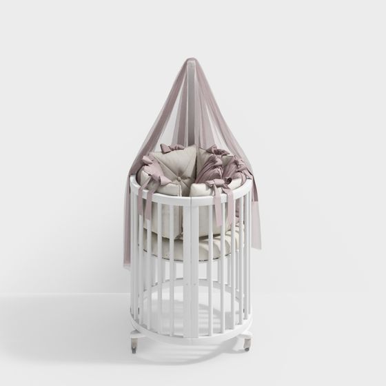 Розовая детская кроватка Nordic