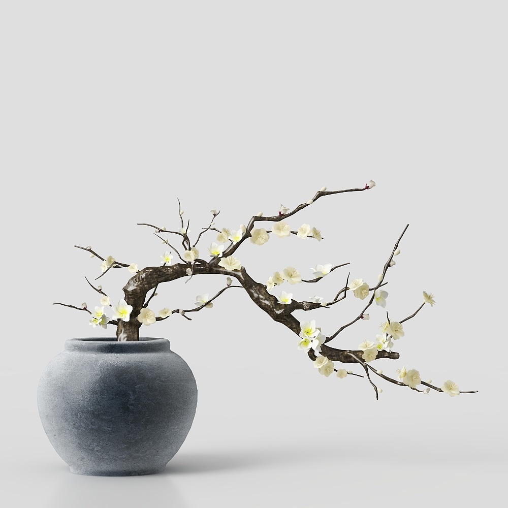 新中式庭園枯れ木風景