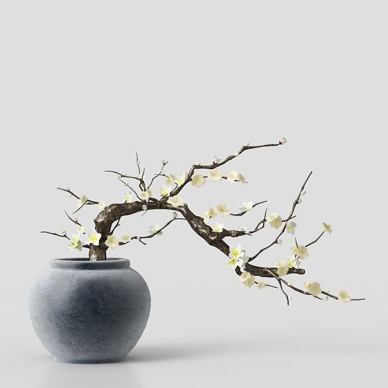 新中式庭園枯れ木風景