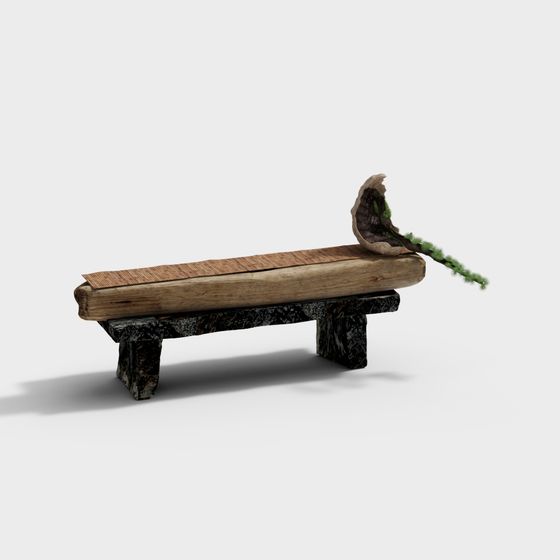 Natural Breath Low Poly Bench 3D model