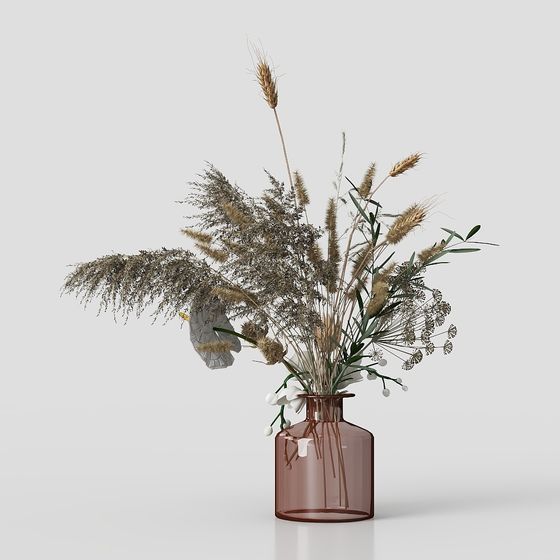 Autumn-Inspired Floral Arrangement 3D model