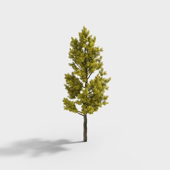Lively Low-Polygon 3D Tree Model