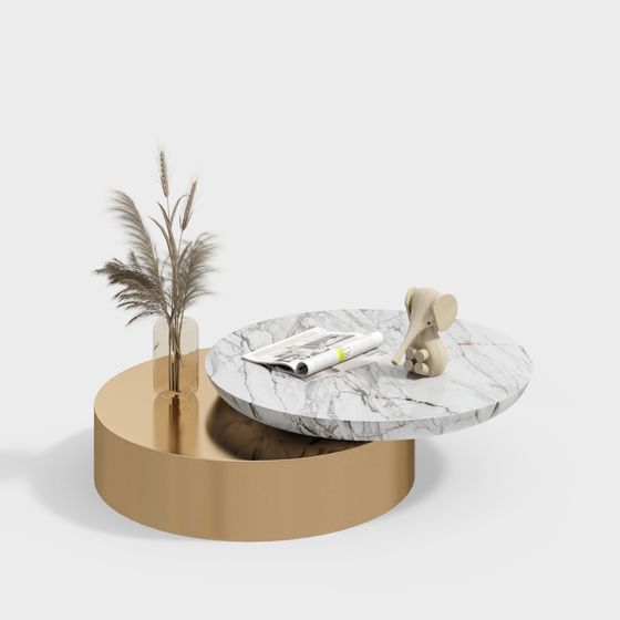 Elegant Marble Round Table 3D model