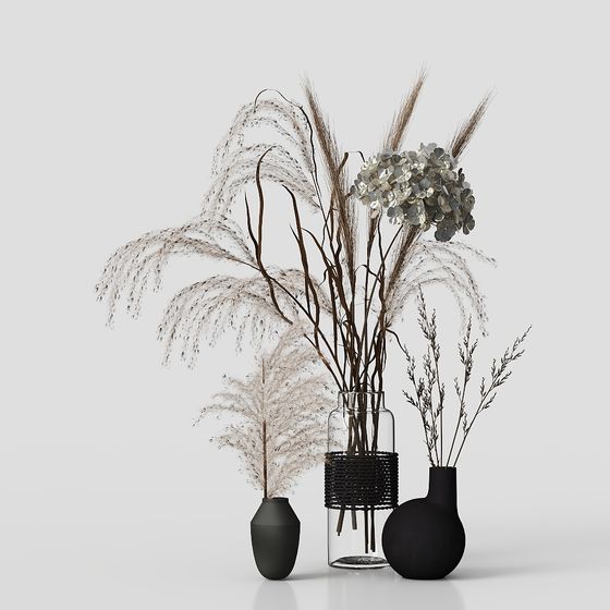 Natural Harmony Vase Arrangement 3D model