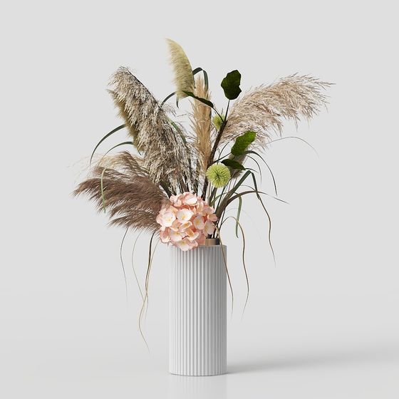Stylish Floral Vase 3D model for Tranquil Spaces