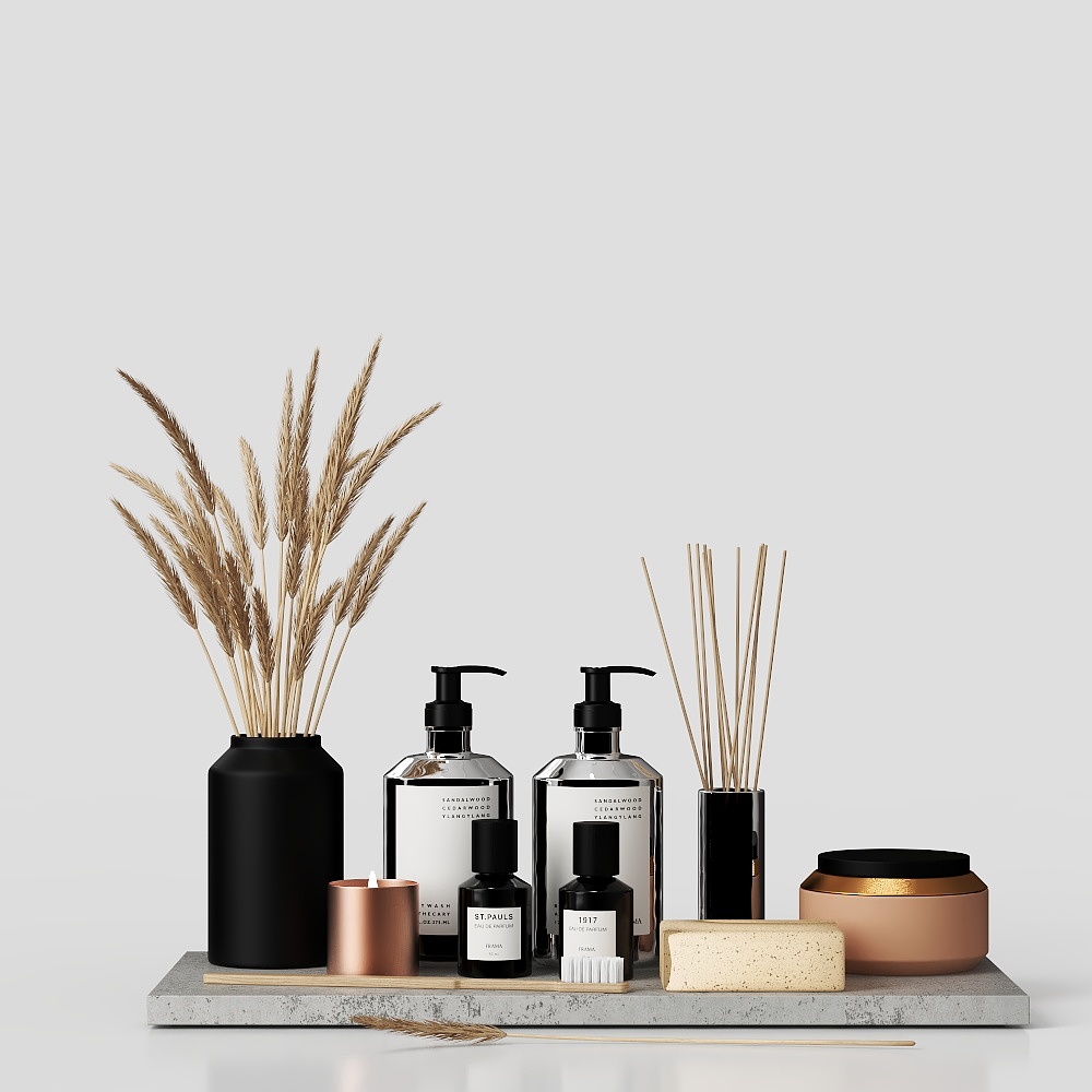 Modern bathroom toiletries