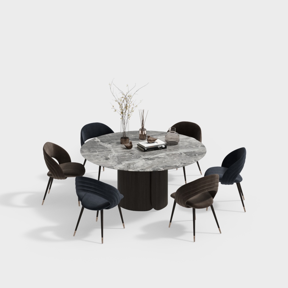 Modern living room dining table and chair combination