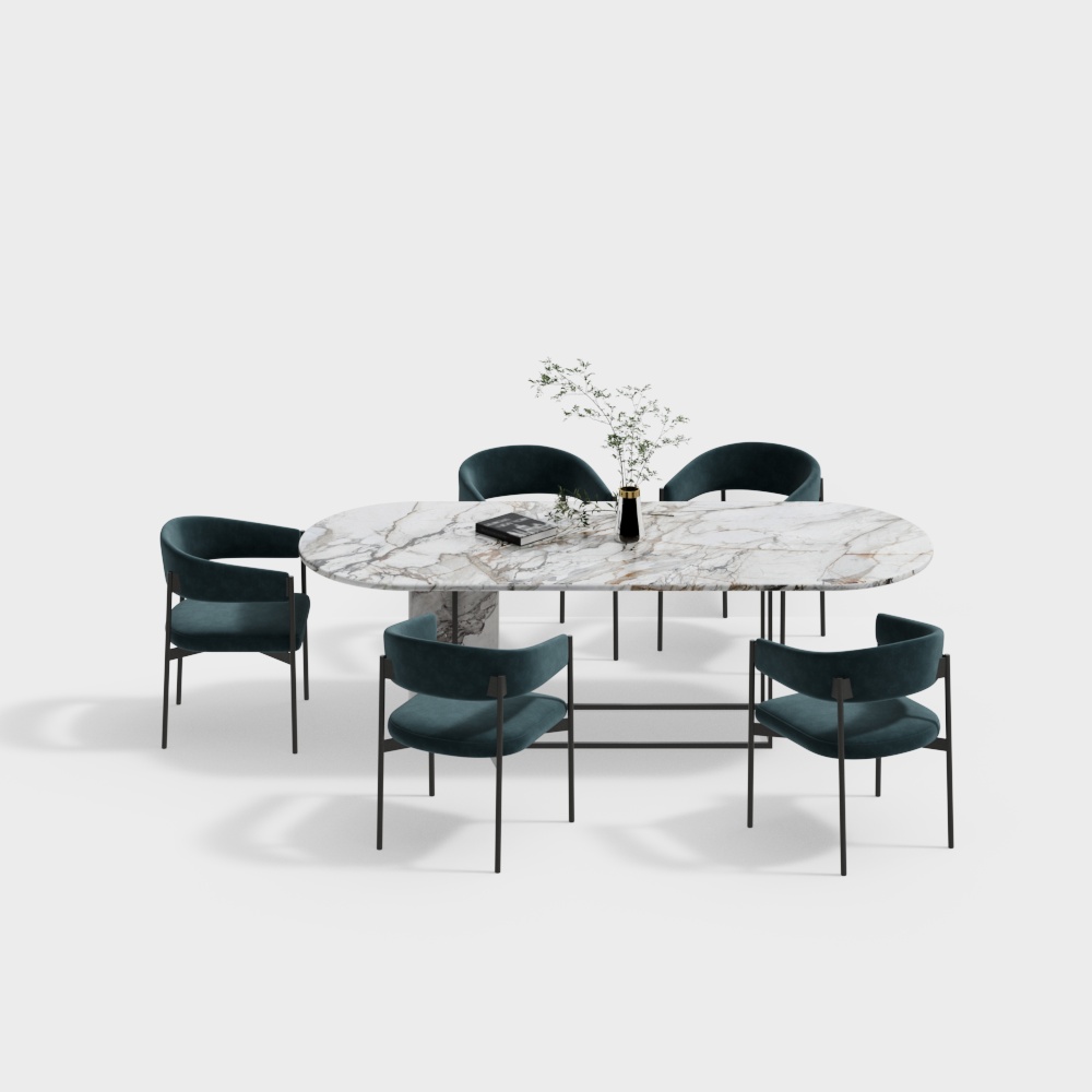 Combinaison de table à manger et chaise pour salon moderne