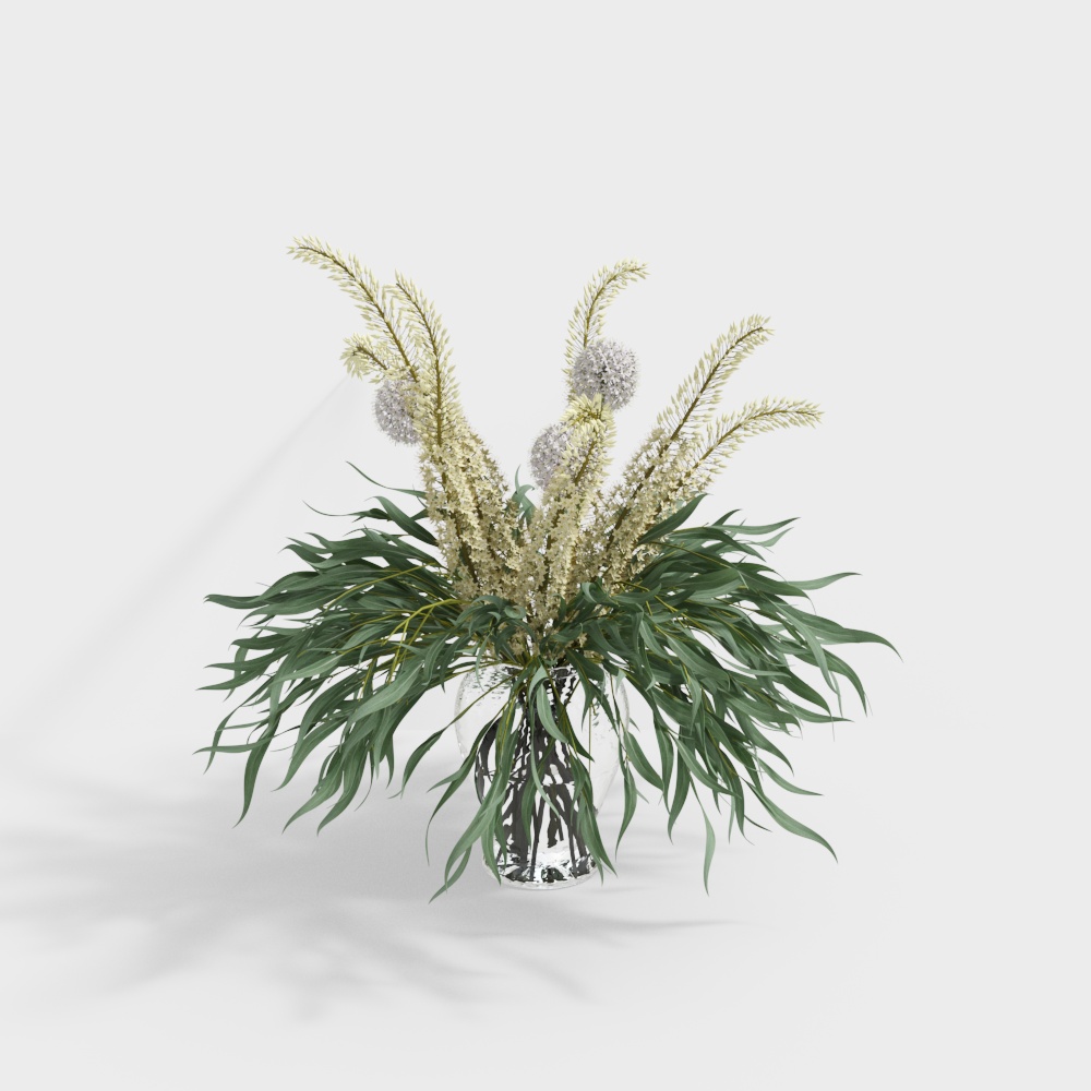 Bố trí hoa hiện đại đại hồng hoa cúc bạc