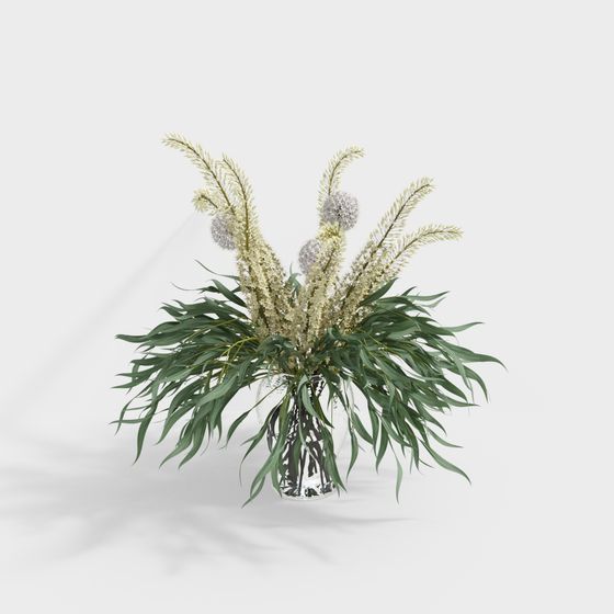 Bố trí hoa hiện đại đại hồng hoa cúc bạc