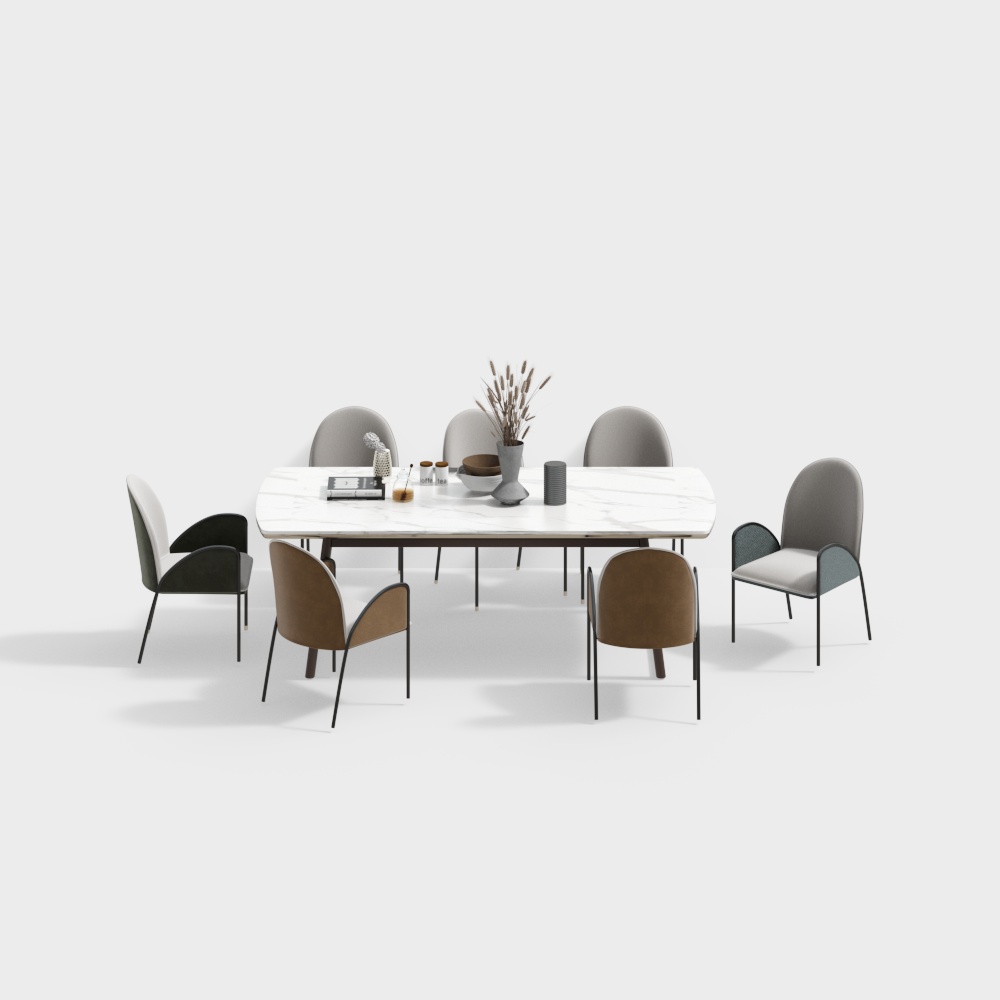 Modern living room dining table and chair combination
